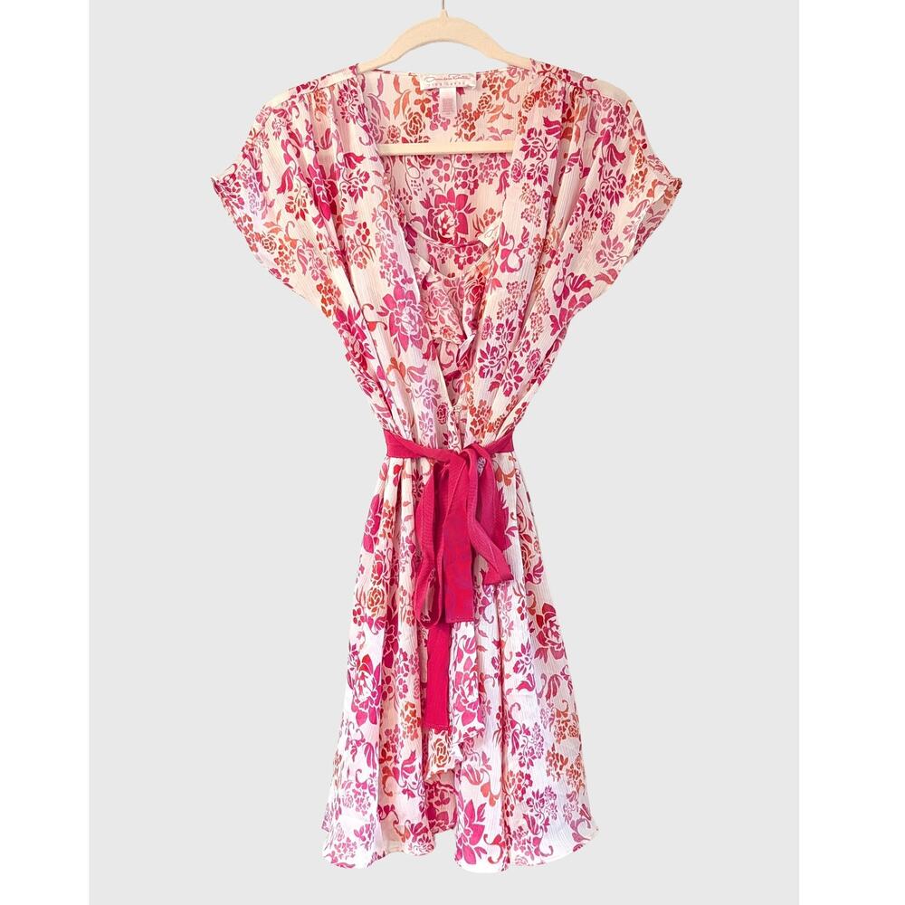 Oscar de la Renta Pink Label Floral Nightgown Robe Set Medium Vintage Lingerie